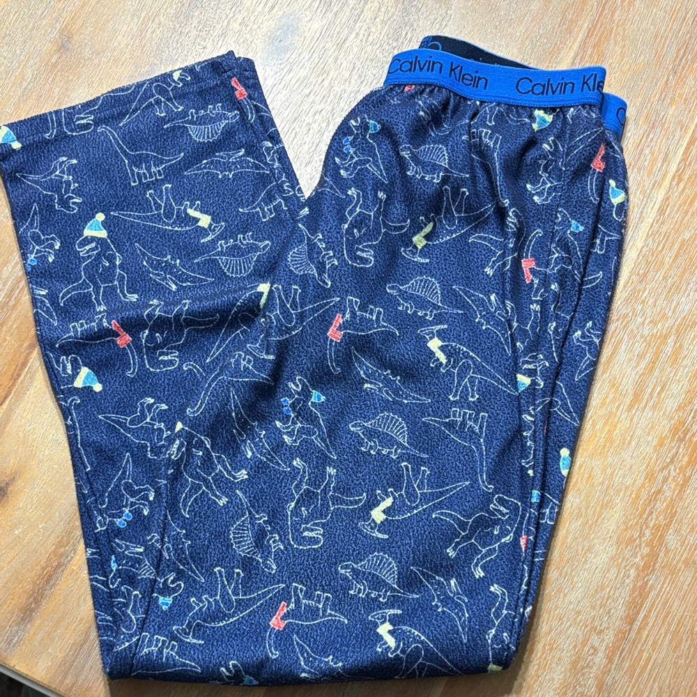 Calvin Klein Kids Pajama Bottoms - Blue with Dinosaur Print